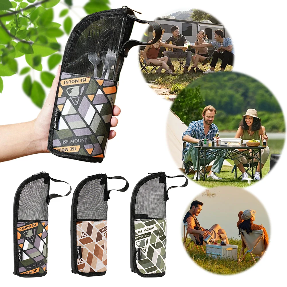 Camping Cookware Storage Bag Waterproof Camping Tableware Organizer Portable Travel Tableware Pouch for Outdoor