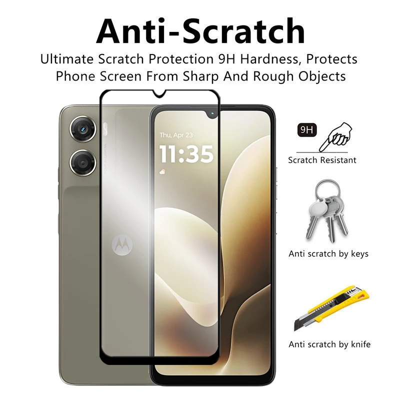 Premium 2.5D Full Cover Tempered Glass Screen Protector with Lens Film