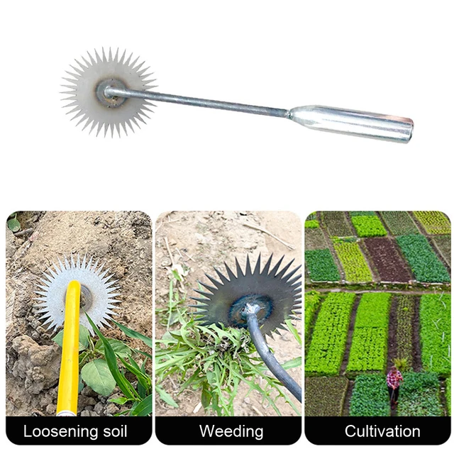 Manual Weed Remover Tool  for Lawn and Garden Sun Flower Shape Teeth Dual Purpose Manganese Steel Forged Hand Weeder 6
