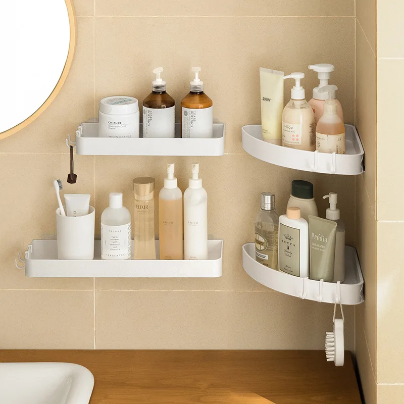 Mensole da bagno mensola in plastica ad angolo senza trapano supporto per  portaoggetti per doccia per accessori da bagno per Organizer per wc da  cucina - AliExpress