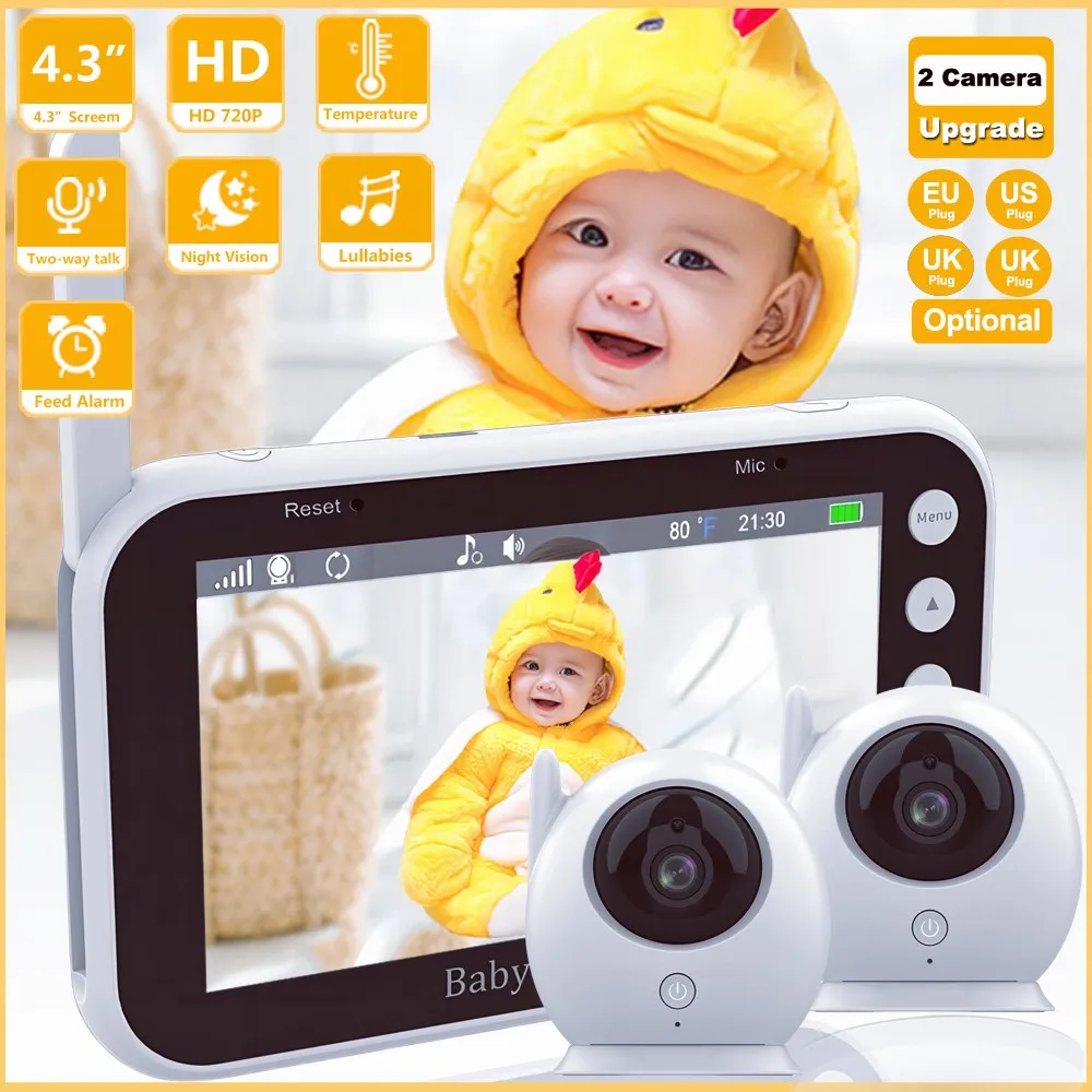 4-3-inch-Baby-Monitor-with-2-Cameras-720P-HD-Color-IPS-screen-Two-way ...