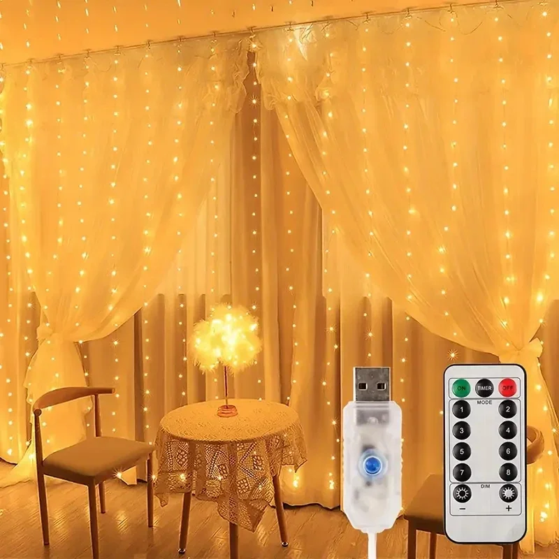 Description Picture 3 of item6M USB LED Curtains Festoon Led Light Garlands New Year Christmas decorations Wedding Decor Outdoor Garden Lights