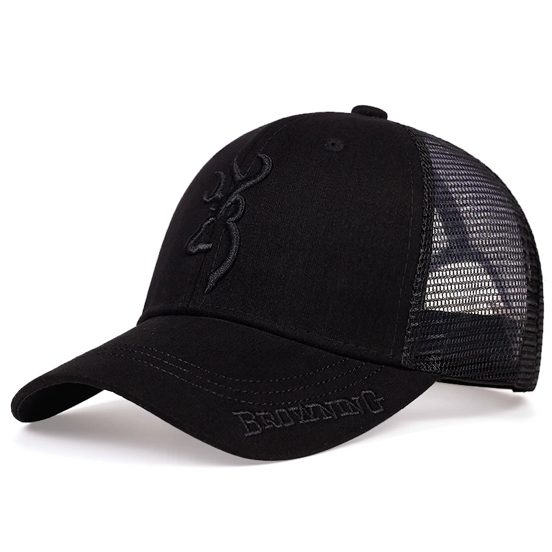 BROWNING haftowana czapka baseballowa męska hip-hopowa damska letnia oddychająca czapka z siateczki outdoorowa przeciwsłoneczna czapka trucker_voghion.com