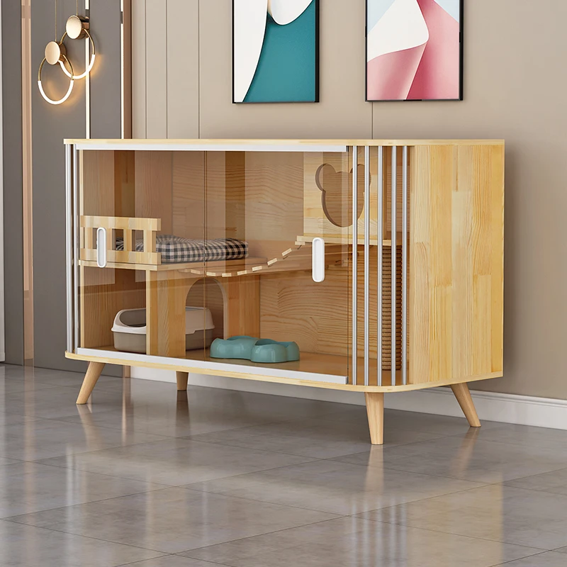 

Экологичная деревянная клетка для кошек, вилла, клетка для кошек, домик для кошек, домашняя комнатная кошачья комната