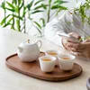 Walnut wood rectangular tray dry bubble tea tray cake bread breakfast snack tray hotel supplies restaurant tea tray 4