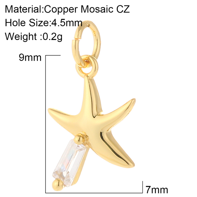 Charms for Jewelry Making Crab Shell Seahorse Designer Jewelry Charms for Diy Earrings Necklace Bracelet Charm Copper