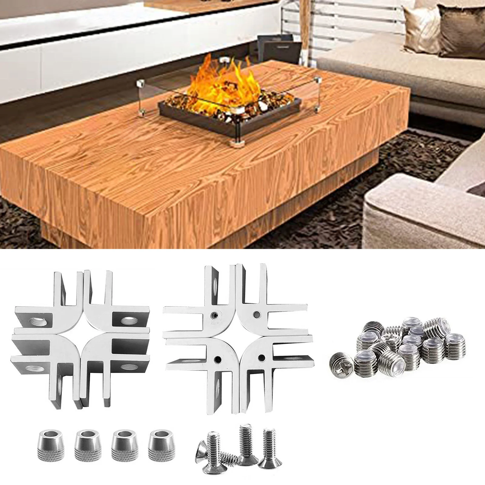 Fire Pit Wind Guard Glass Flame Guard For Square Table Fire Pits