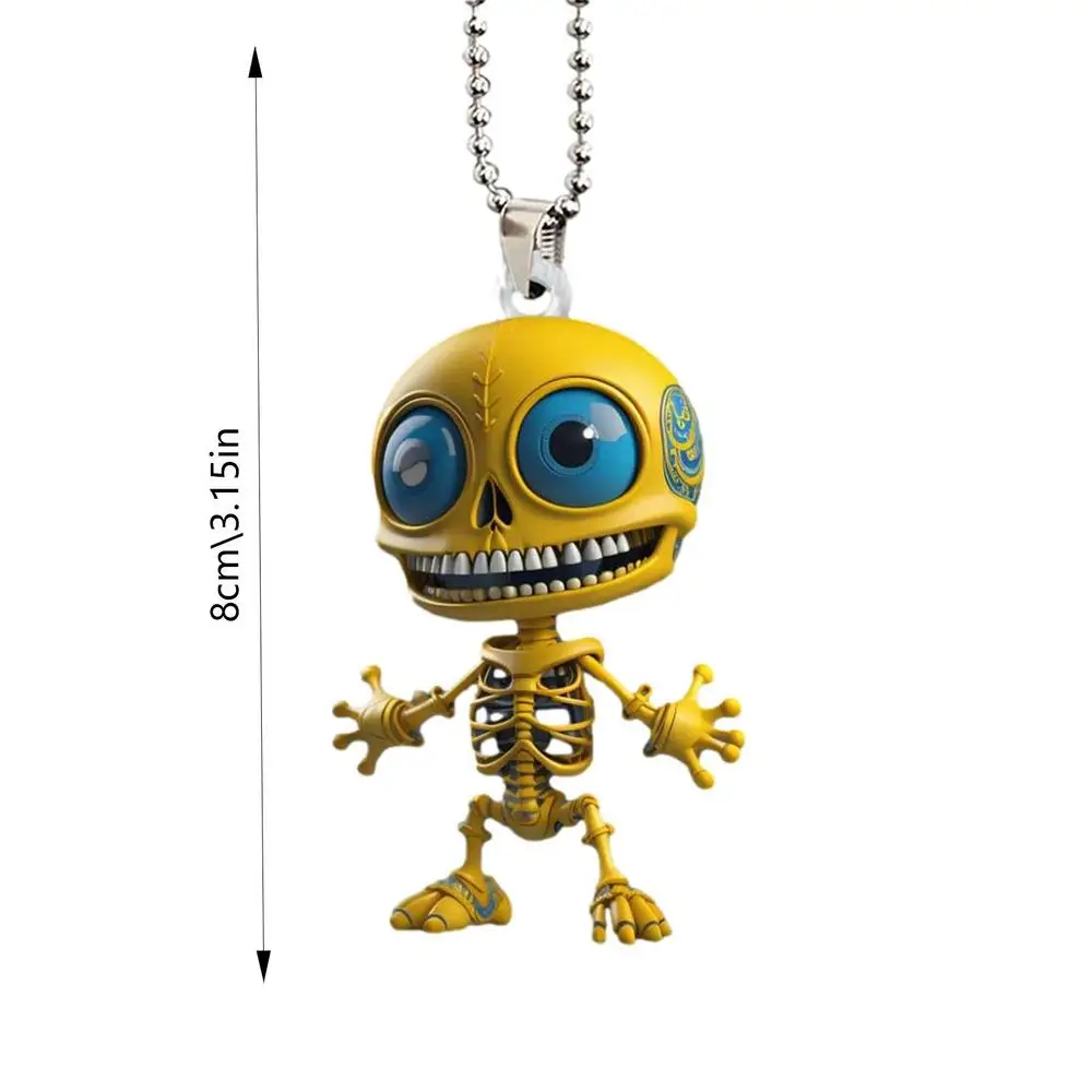 Flat Automotive Rearview Mirror Pendant 2D Acrylic Alien Car Ornament Auto Rearview Mirror Pendant Car Accessories Funny Gifts