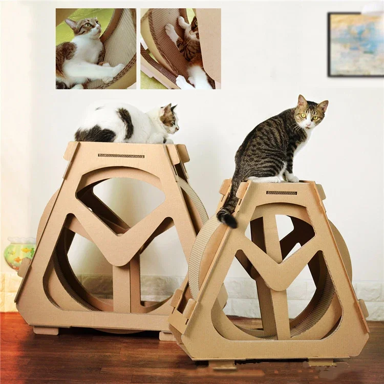 Cardboard Cat Homemade Cat Wheel Pets Rotating Ferris Wheel