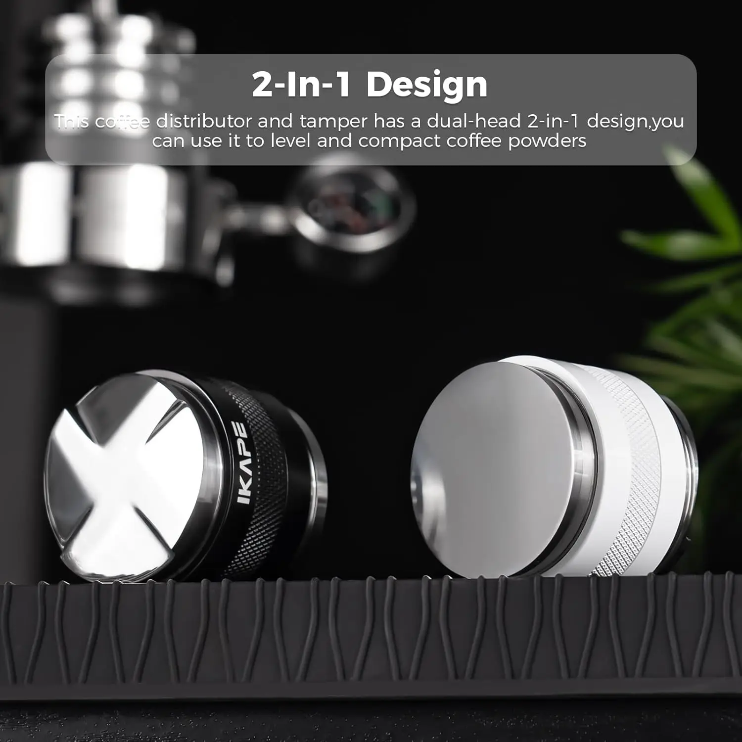 IKAPE コーヒーディストリビューター & タンパー、2 in 1 調整可能な深