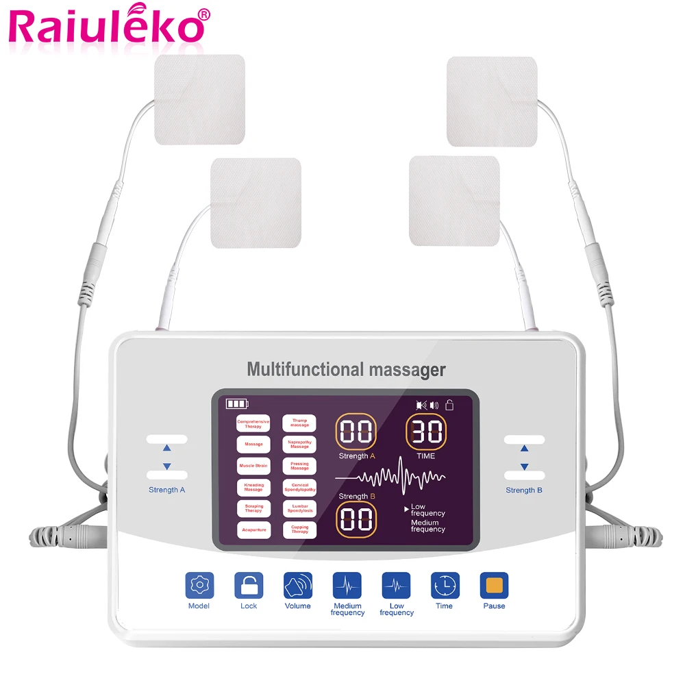 12 Modes Tens Machine Electric Muscle Stimulator EMS Acupuncture Low Frequency Massage Therapy Device Health Care Relax