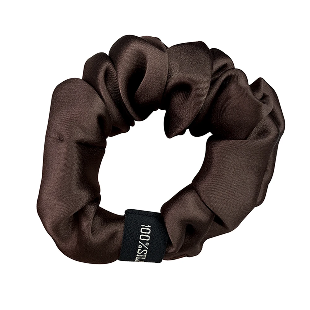 Luxurious Mulberry Silk Large Hair Scrunchies – Pure Color 19 Momme 3.5CM