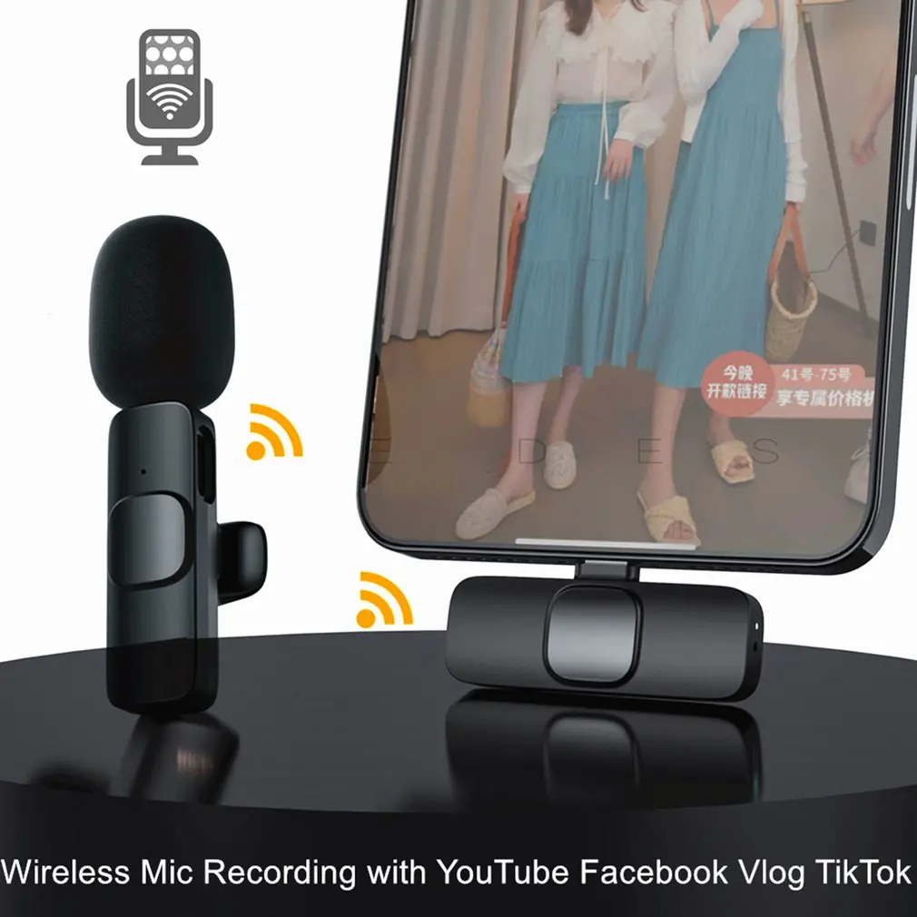 New-Wireless-Lavalier-Microphone-Smart-Noise-Reduction-Stereo-Hands ...