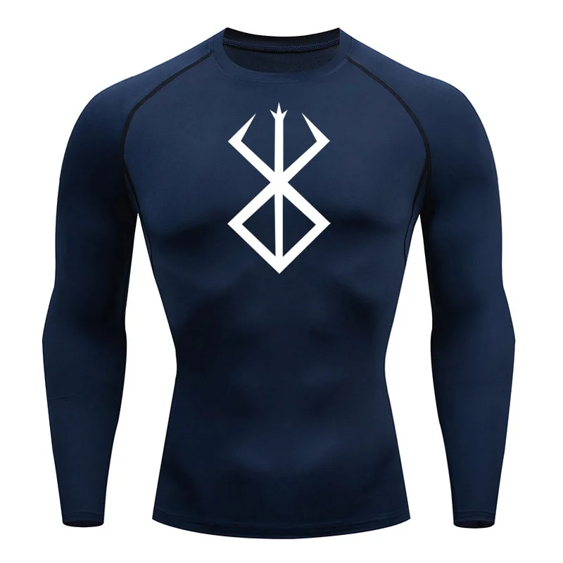 Compression Shirt Men's Running T-Shirt Sun Protection Second Skin Long Sleeve Gym Sweat Sports Top Black Workout Sportswear 4XL