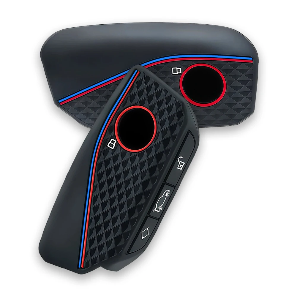 Premium Silicone Car Remote Key Case Cover - Alcantara Finish