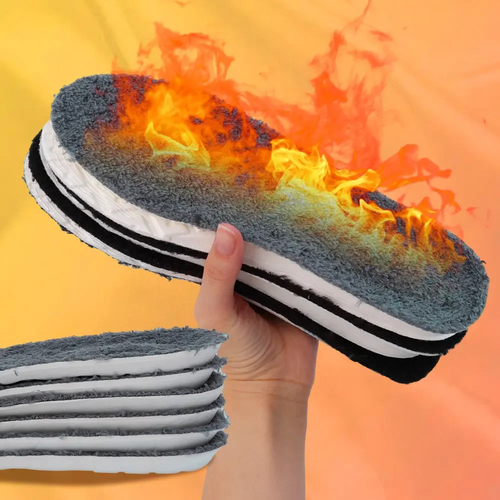 Description Picture 6 of itemThermal Plush Sports Shoes Pad Wool Warm Memory Foam Insole for Unisex Soft Chill-proof Self-heating Absorbent Thicken Shoe Pads