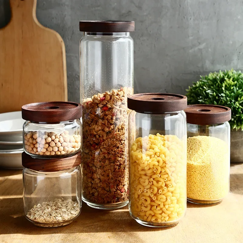 Storage Jar Hermetic Pots for Food Sealed Container Tea Coffee Sugar Storage Jars Glass Jar With Lid Airtight Food Containers 2