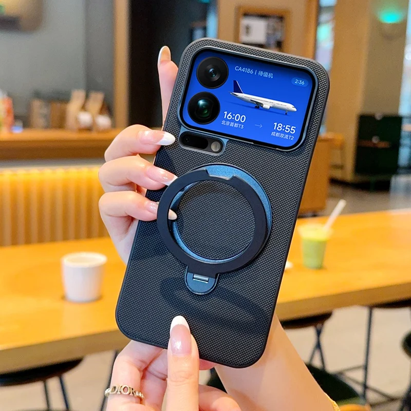 Rotating Magnetic Bracket Shockproof Hard Back Cover Case