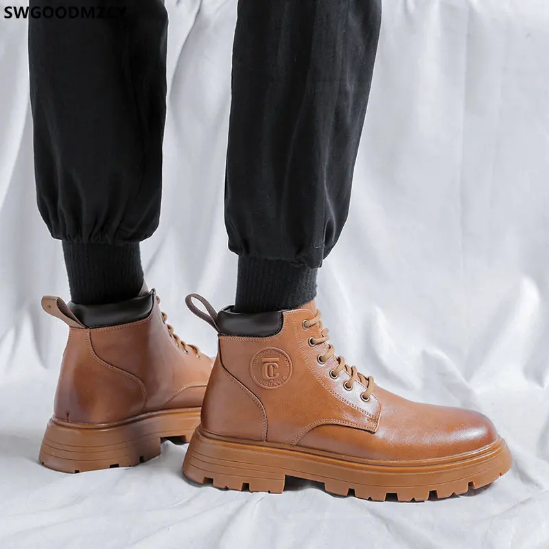 

Ankle Boots for Men Casual Shoes for Men Leather Shoes for Men Platform Boots Stivali Casuales Black Boots Zapatillas De Hombre