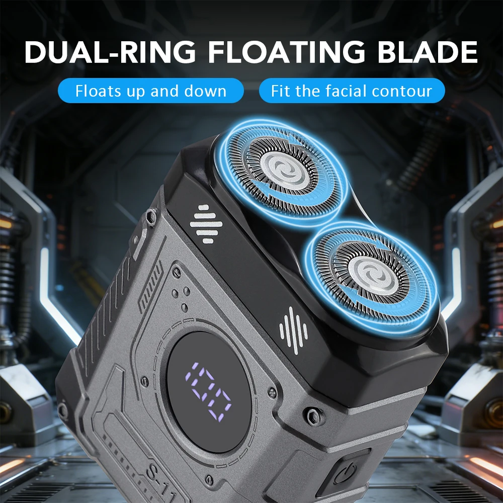 남성용 미니 전기 면도기, 마그네틱 듀얼 헤드 디지털 디스플레이 휴대용 면도기, 가정 및 여행용 남성 헤어/수염 트리머 도구