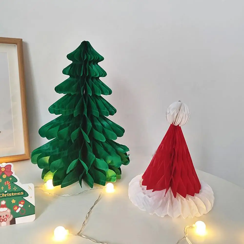 Christmas Honeycomb Ball 3D Christmas Tree Ornament Paper Hanging Xmas Decoration Party Favors Navidad New Year Kids Gift