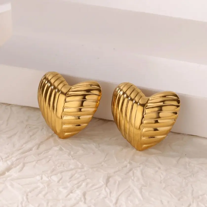 Heart Stainless Steel Stud Earrings for Women