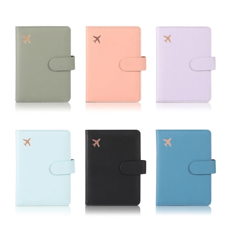 

Small Leather Wallet Card Holder Button Closure Vaccination Card Passport Holder Travel Wallet for Women Men