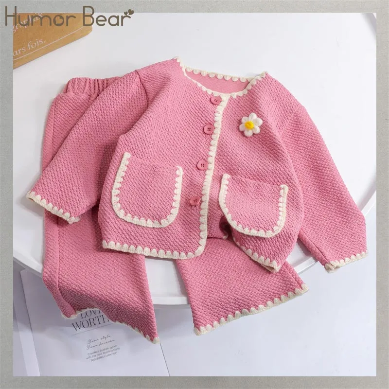 

Humor Bear Children's Spring and Autumn Little Fragrant Wind Korean Edition Girl Baby Sweet Set Vestidos Casual Outfit 3-7Y