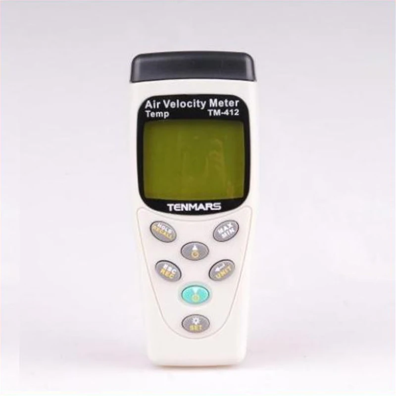TENMARS TM-412 풍속계, 공기 속도 계량기, 온도 99 레코드, 0.4  4..
