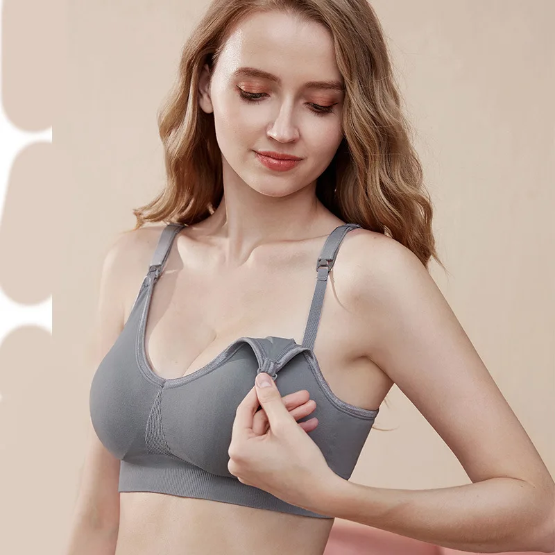 임산부 수유 브라, 솔리드 프리마마, 임산부 모유 수유, 임신 속옷, 유방 수유, 브래지어 의류, 1pc 이미지 4