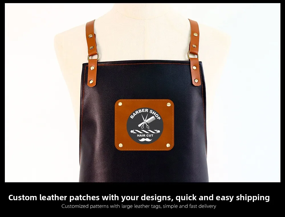 Moderne Pu-Schürze für Bäcker, Barista, Friseure, anpassbares Logo, Leder, Arbeitskleidung, Unisex-Design – Detail 17