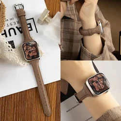 Elegant Leather Slim Watch Strap - Premium Design - 38 40 41 S10 11 42mm (Caramel)