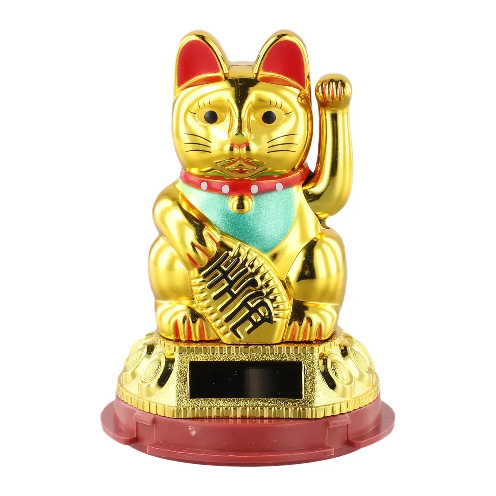Eco Friendly Solar Waving Lucky Cat Ornament 1pcs Continuous Swinging Motion Enhances The Ambience Of Coffee Shops