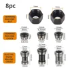 8/3pcs 6mm 6.35mm 8mm  Shaft Sleeve Router Bit Woodworking Milling Cutter For Wood Bit Face Mill Carbide Cutter End Mill 5
