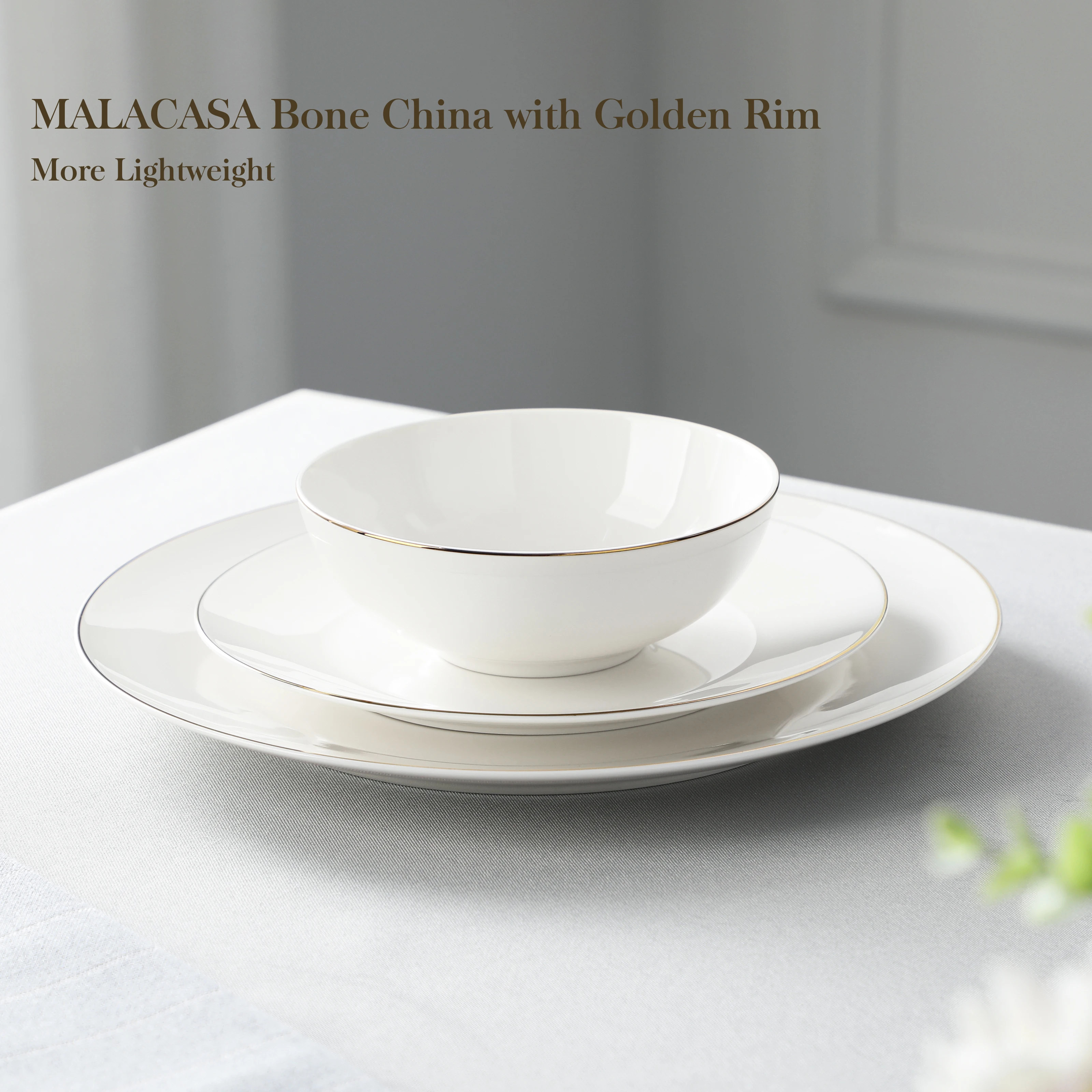 MALACASA JERA 12/16/24/32-PIECE Nordic European White Porcelain