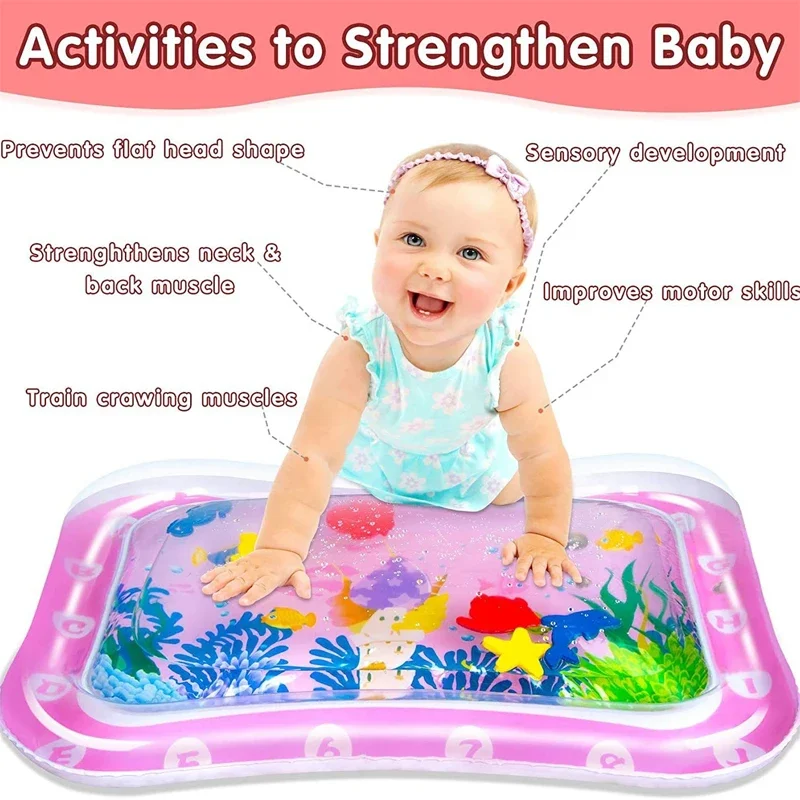 Description Picture 4 of itemInflatable Water Carpet Toddler Play Cushion Crawling Water Pad PVC Kids Early Education Activity Toys Gift Baby Water Mat