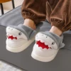 Mo Dou Cute Cartoon Shark Slippers for Women Winter Autumn Home Slippers for Men Non Slip Warm Plush Slippers for Unisex 5