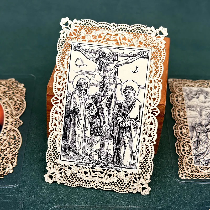 Hollow Lace Cross Bookmark Paper Catholic Christian Card Exquisite Gift