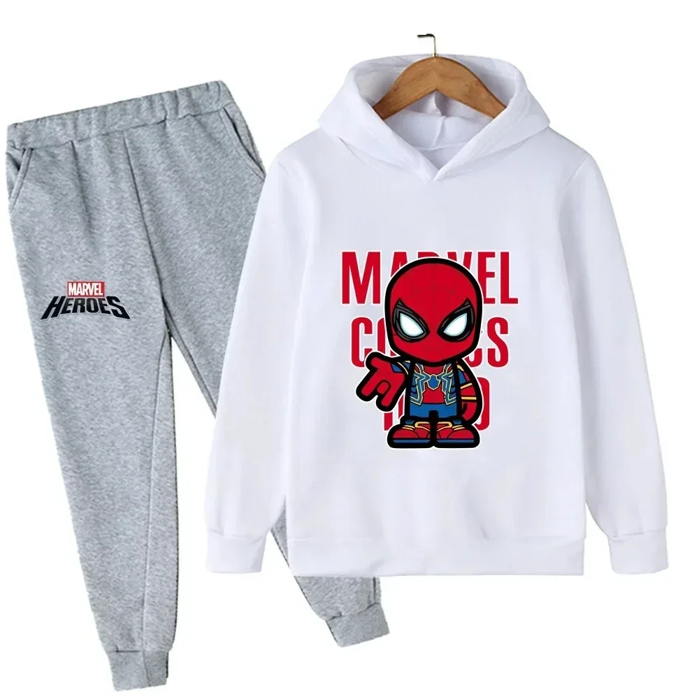 thumbnail image 1 of Ropa de moda de primavera y otoño para niños, sudaderas con capucha y pantalones con estampado de dibujos animados de Marvel Spiderman, conjuntos de 2 piezas, trajes deportivos informales para niños y, 1 of 5
