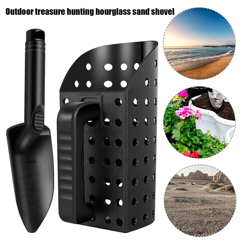 Metal Detector Sand Scoop Shovel Set Stainless Steel Beach Digging Filter Tool for Underground Metal Treasure Detecting