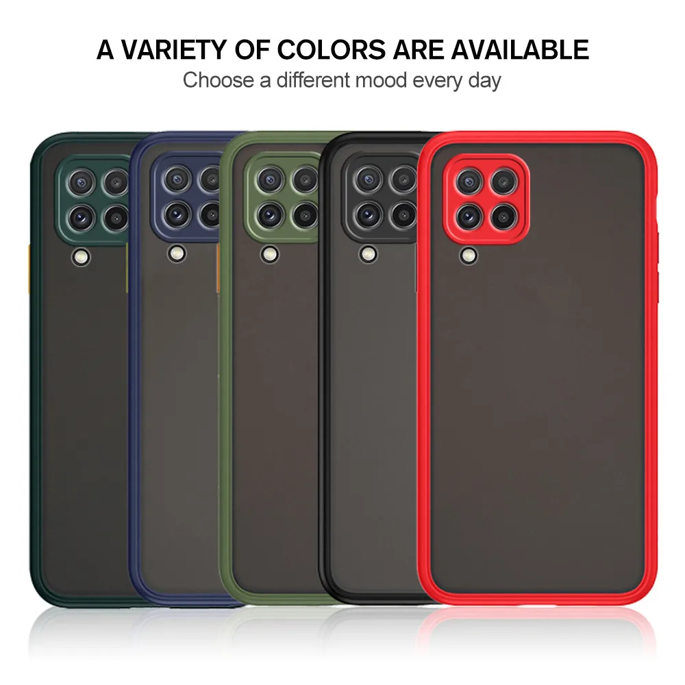 For Samsung Galaxy A22 Case Solid Color Matte Phone Cover Sumsung A 22 4G 5G A225F A226B A53 A23 A33 A73 Camera Shockproof Coque phone dry bag