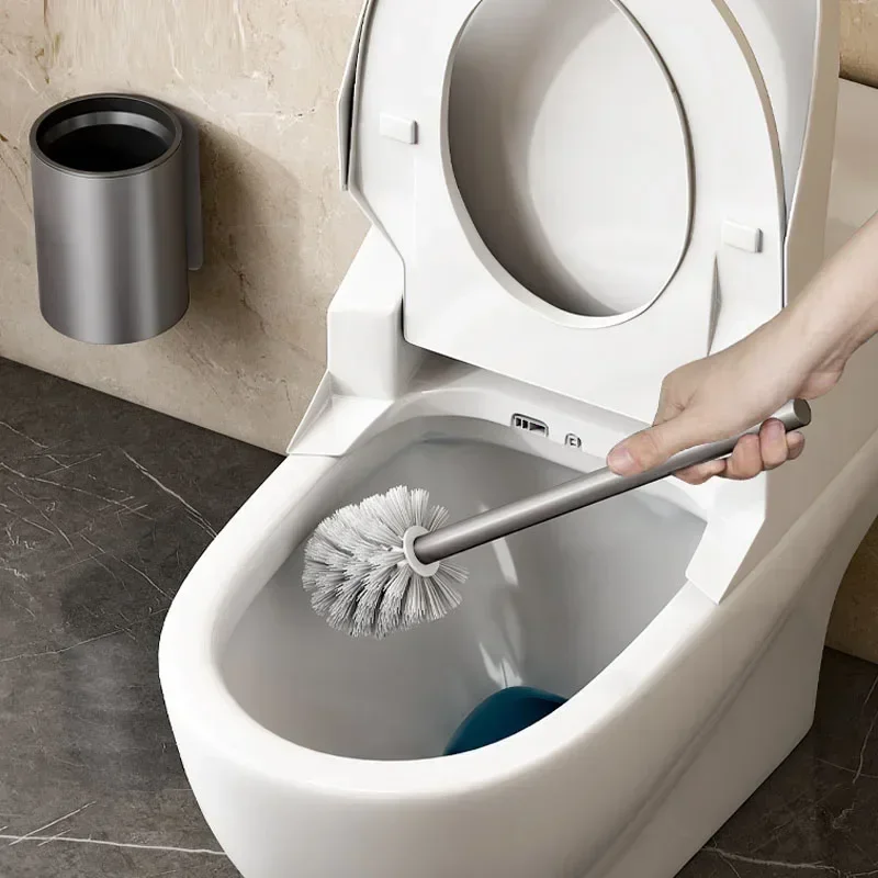 Space Aluminum Toilet Brush No Dead Angle Washing Wall Hanging Perforation-free Cleaning Equipment
