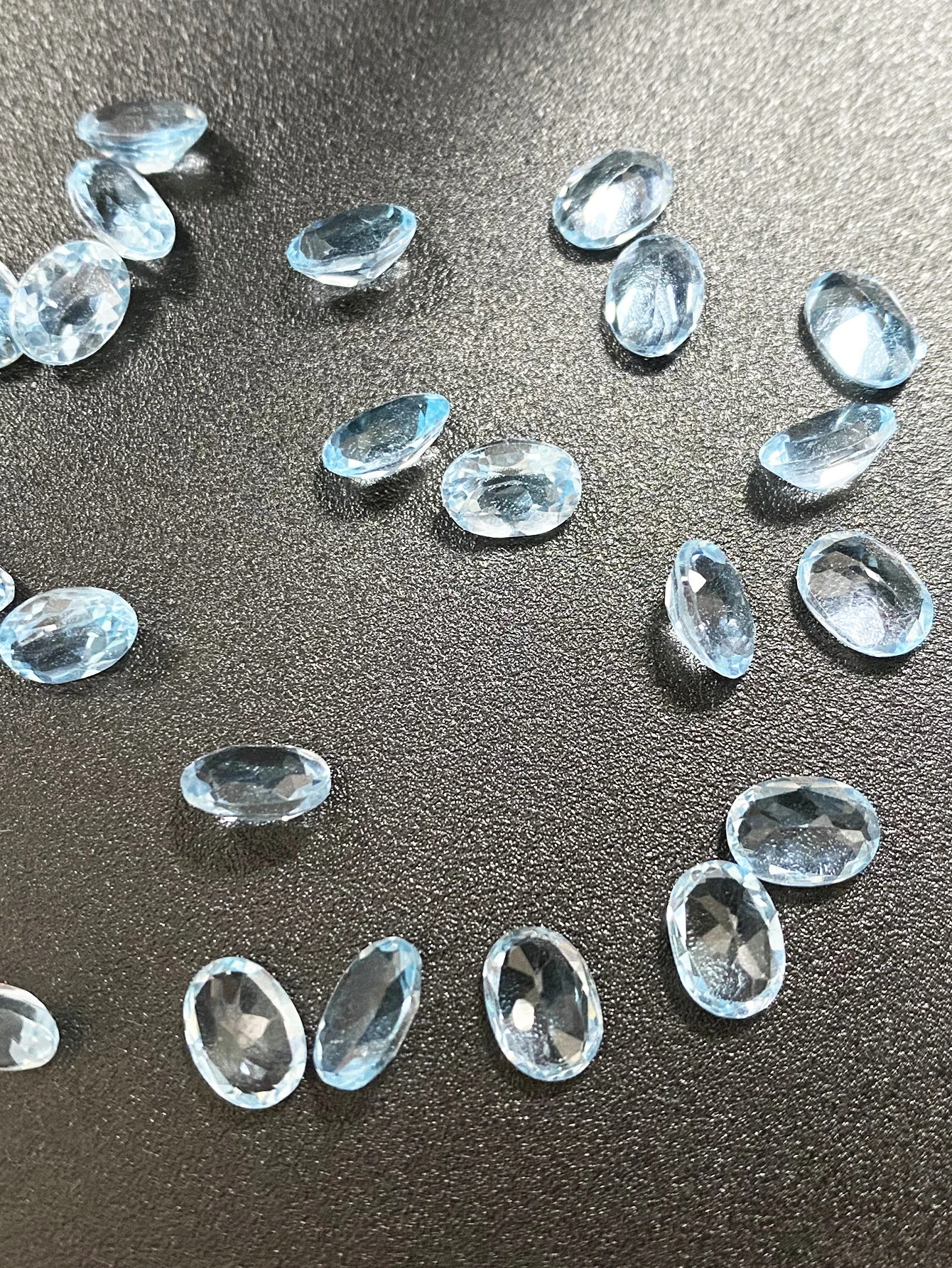 Natural Stone Oval Cut 7X5mm 1.05Ct Faceted Loose Gemstone Sky Blue Topaz Diamond For Ring Earring Jewelry Making Accessories loose gemstones