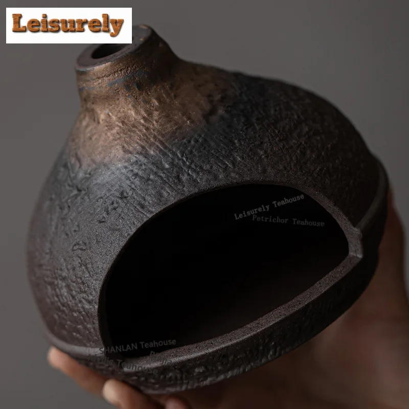 Gilt Iron Glaze Coarse Pottery Incense Holder Mist Smoking Steamers Incense Burners Aromatherapy Censer Chinese Tea Set Craft