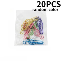Colorful Music Note Paper Clips | Assorted Musical Bookmarks for Organizing and Reading (20PCS random color)
