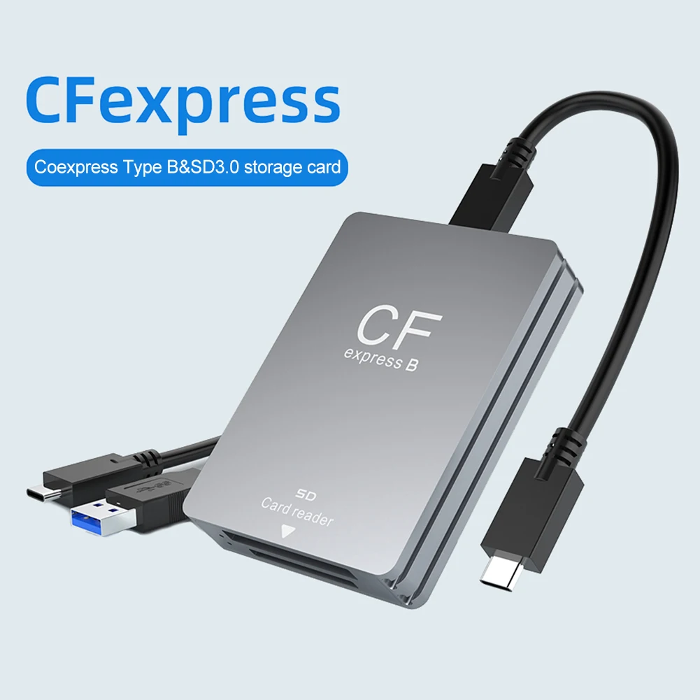 2 in 1 CFexpress B 타입 SD 카드 리더, 메모리 카드 리더, USB C에서 USB C/A 케이블 지지대, 안드로이드, 윈도우, 맥 OS SLR용
