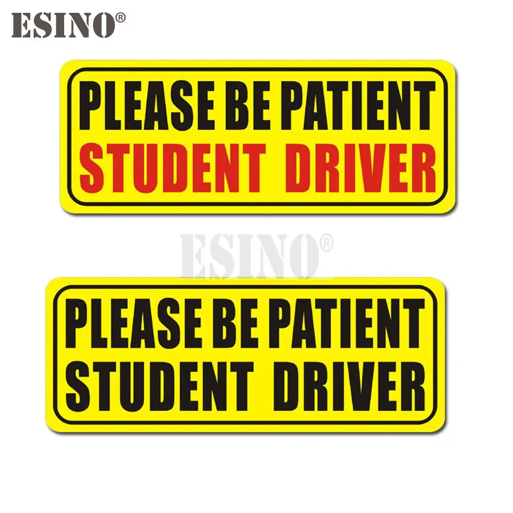 

Car Styling Please Be Patient Student Driver Decorative Adhesive PVC Waterproof Sticker Car Whole Body Glass Vinyl Decal