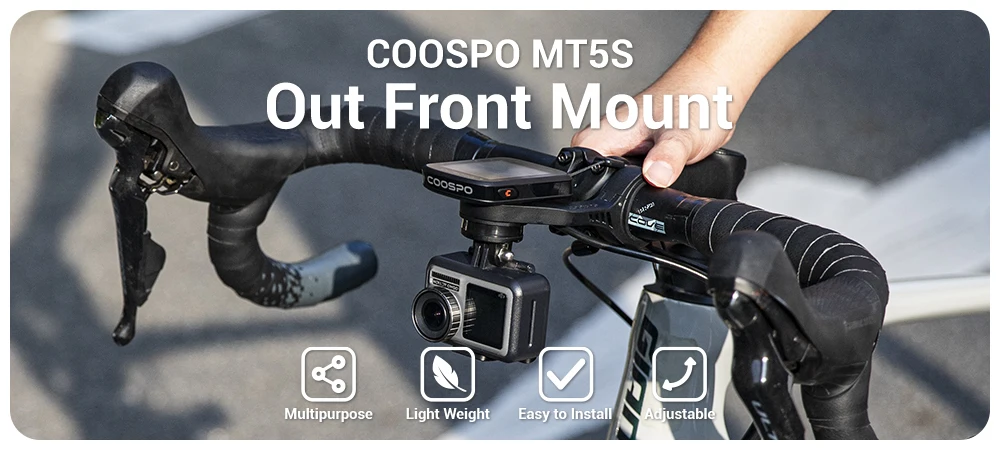 COOSPO Fahrradcomputer-Aus-Frontmontage MT5S-Halterung, Rennrad-MTB-Halter, Lenkeradapter, kompatibel mit Garmin Gopro 25,4 mm/31,8 mm – Detail 1