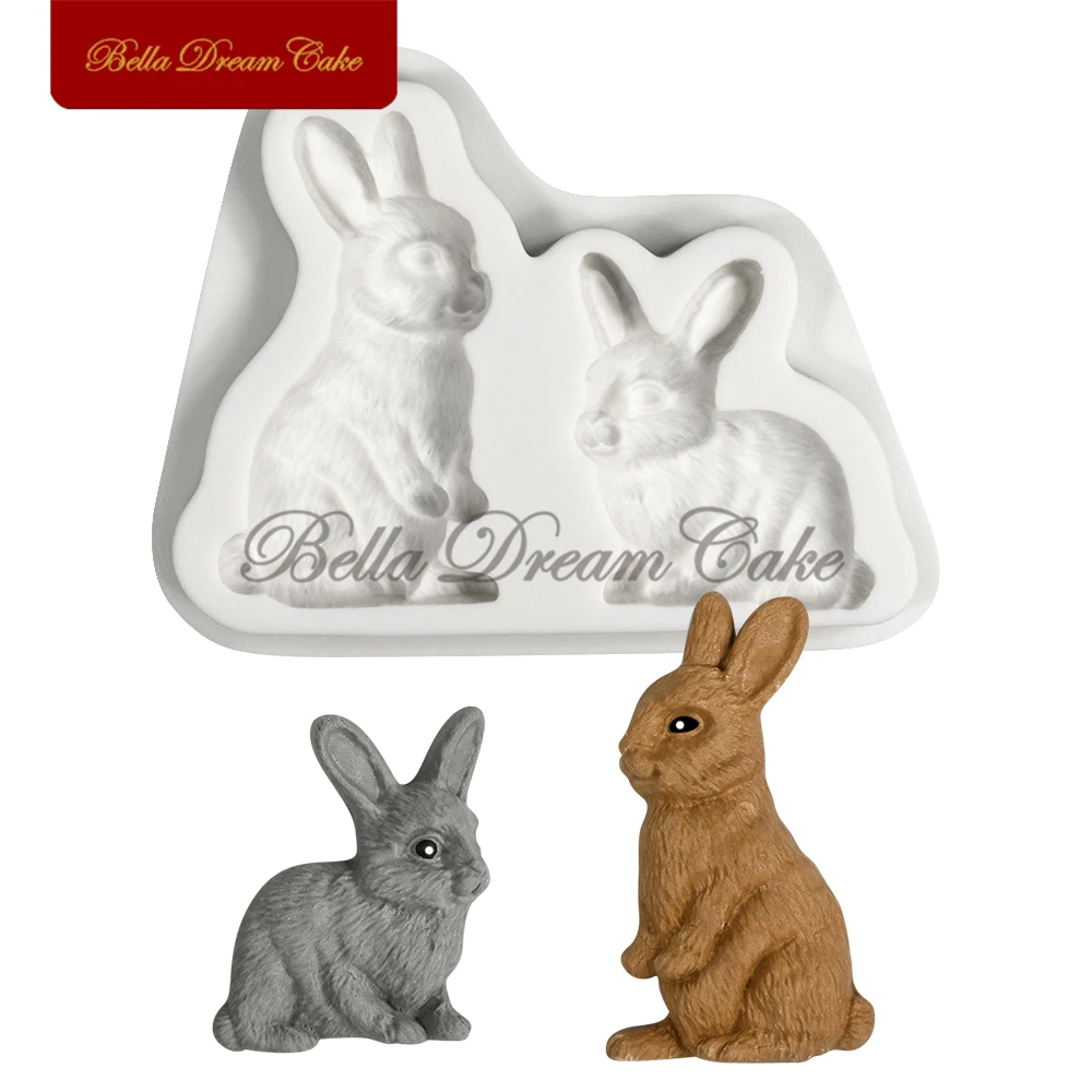 

3D Easter Bunny Design Silicone Mold Rabbit Chocolate Fondant Mould DIY Sugarcraft Clay Model Cake Decorating Tools Bakeware