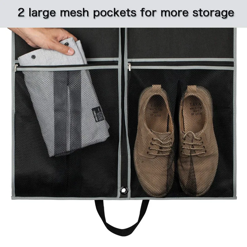 Clothes Storage Bag Garment Covers Garment Bag Suit Bags for Travel and Storage Gusseted Zipper Suit Cover Protector with Large Accessory Pockets and Carry Handles